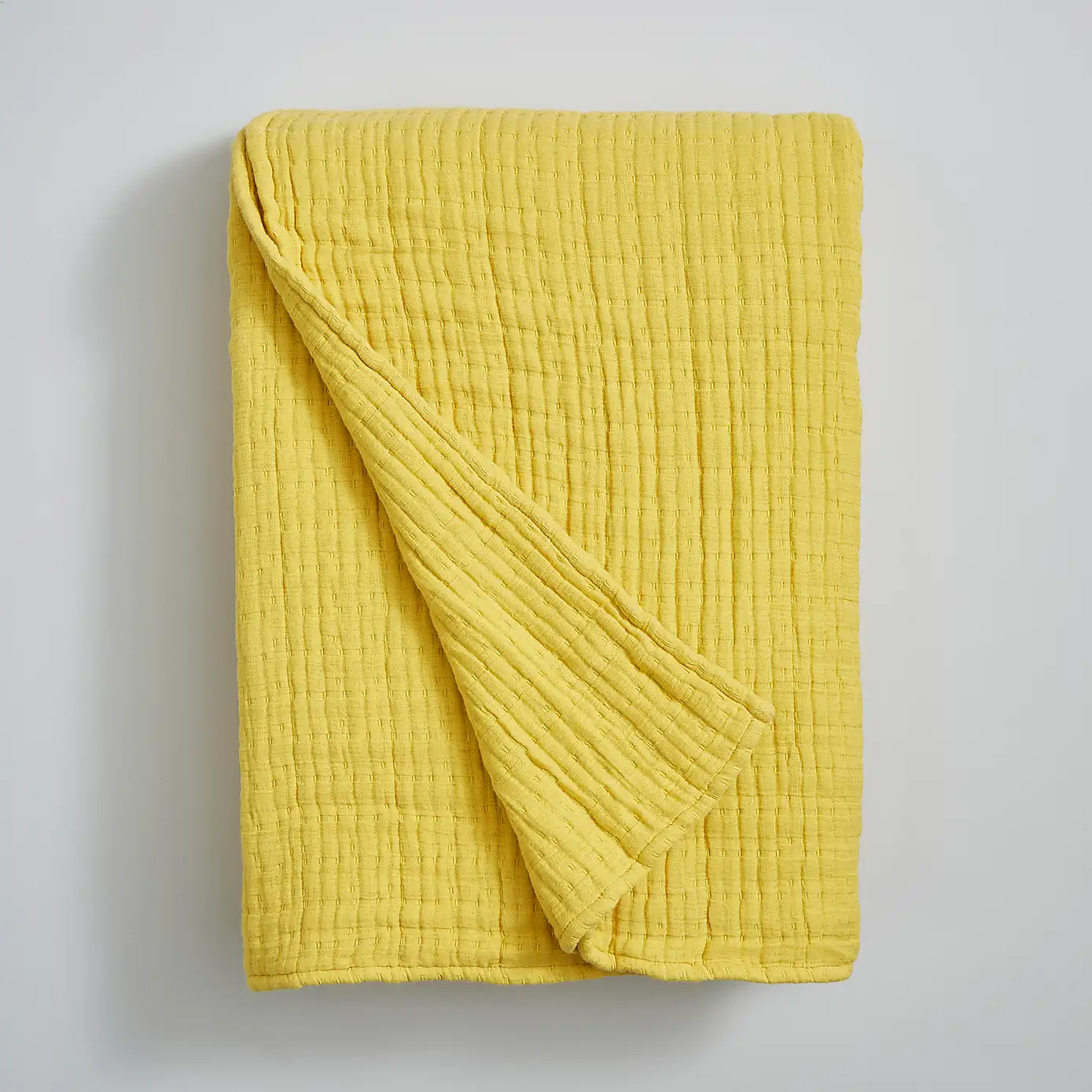 Cotton-Muslin-Throw-Ochre