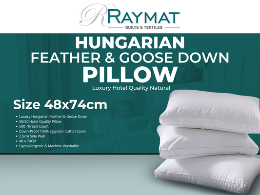 Hungarian Feather and Goose Down Pillow 1300G