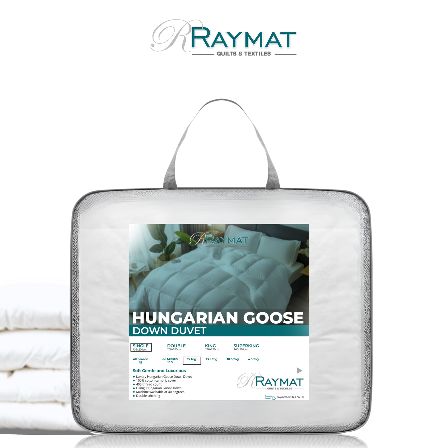 Raymat™ Hungarian Goose Feather and Down Duvet - Single