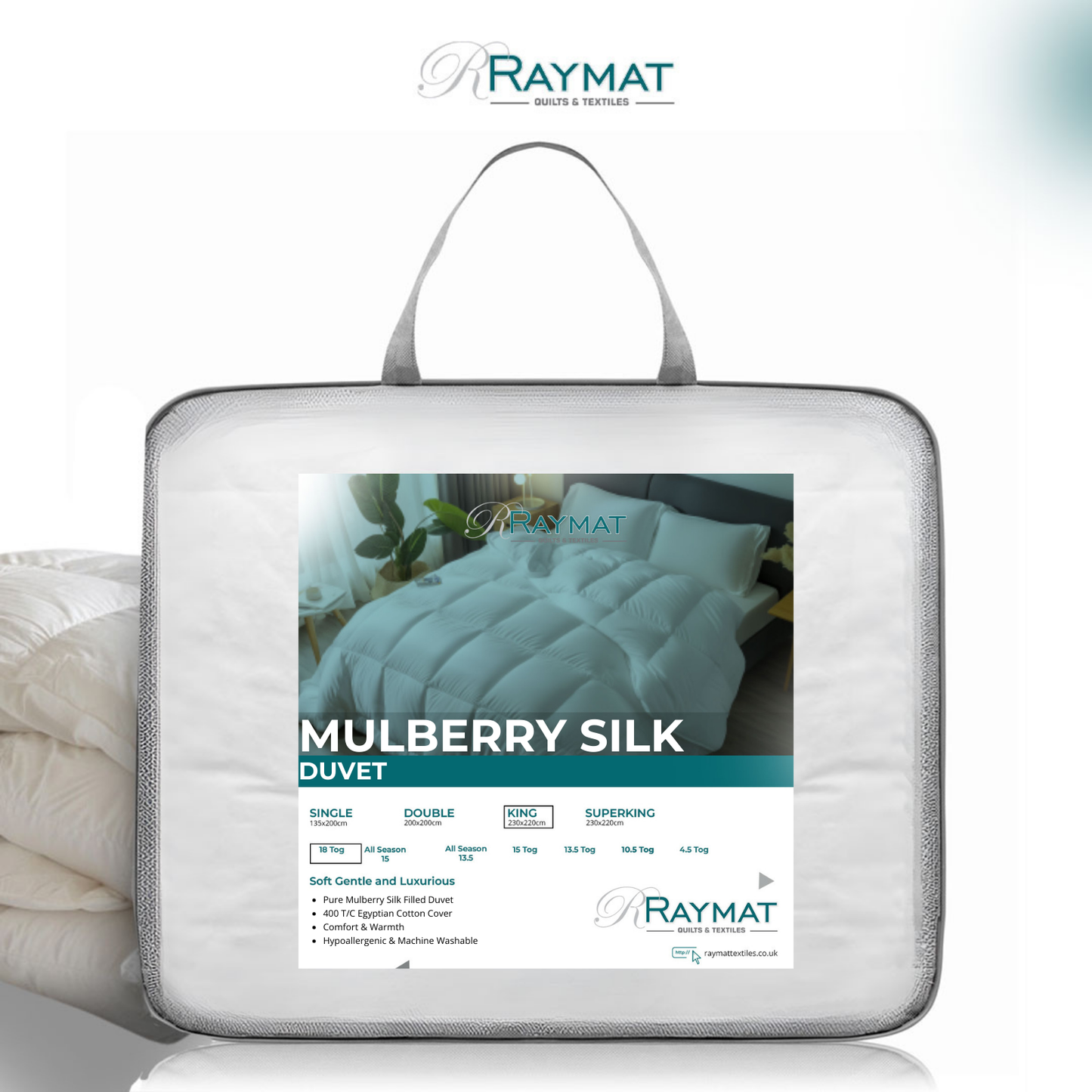 Raymat™ 100% Mulberry Silk filled Duvet - King