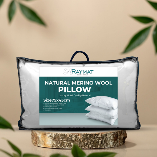 Natural Merino Wool  Cotton Cover Pillows