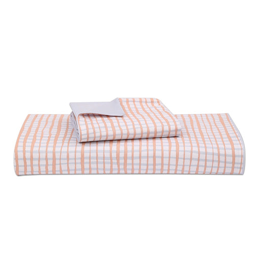 400TC 100% Organic Cotton Percale Duvet Cover Set Irregular Grid Print